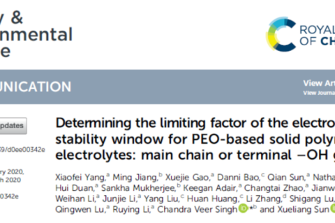 PEG固態(tài)電解質(zhì)電壓窗口窄，孰之鍋？