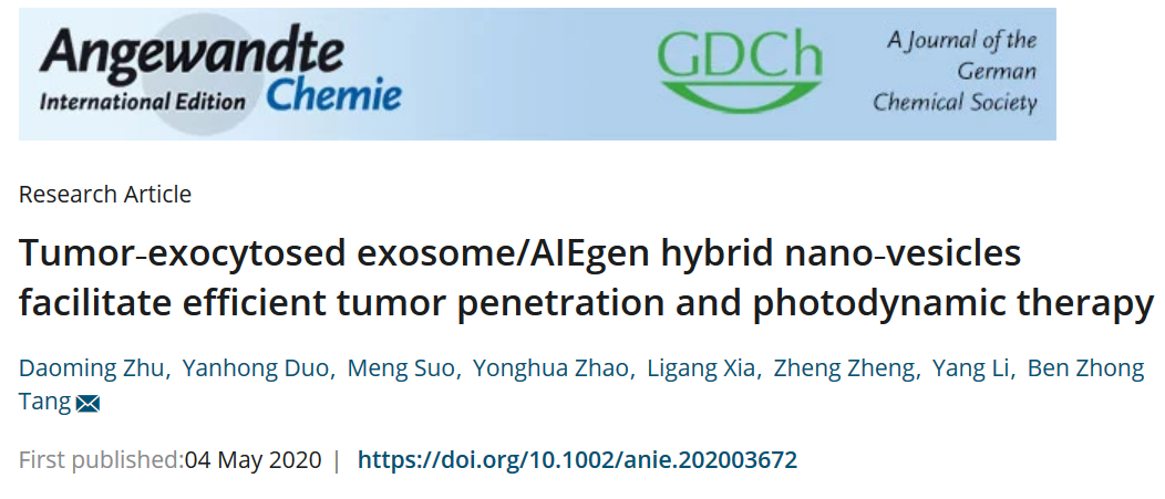 腫瘤胞吐小體/AIEgen雜化納米囊泡，促進腫瘤滲透和光動力治療