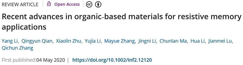 蘇州科技大學(xué)李陽等《InfoMat》綜述：有機功能材料應(yīng)用于信息存儲領(lǐng)域的近期研究進展