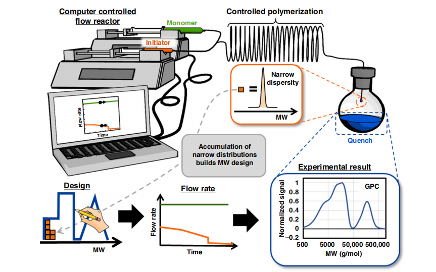 《自然·通訊》：聚合物分子量分布曲線形狀都能隨心所欲控制了！—流動化學(xué)領(lǐng)域新突破