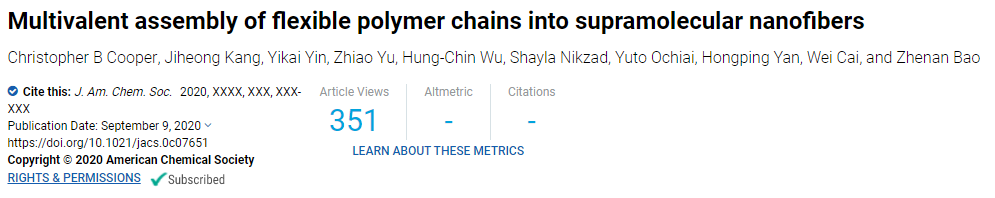 短的比長(zhǎng)的好！鮑哲南院士《JACS》：基于新型多位點(diǎn)柔性高分子自組裝單元的納米纖維